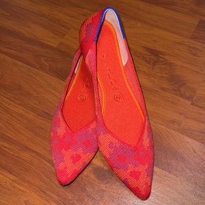 Rothy's The Point Botanicamo Red Camo Knit Flats